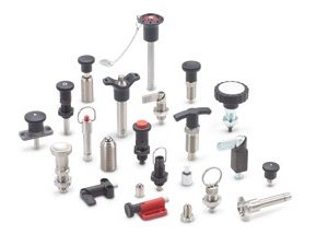 Indexing, locking, blocking with pins and ball-shaped elements